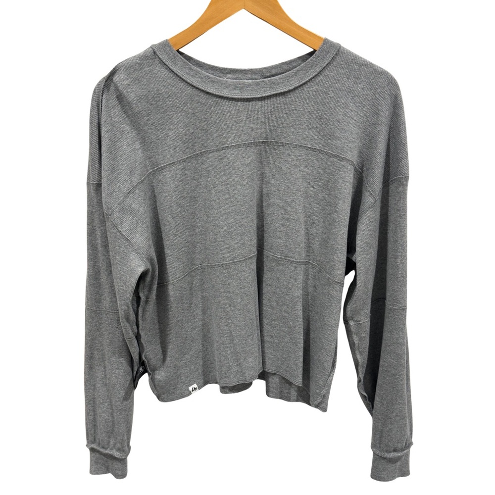 ’47 Ole Miss Cropped Waffle Knit Thermal Long Sleeve Top M Game Day Rebels - Picture 3 of 9